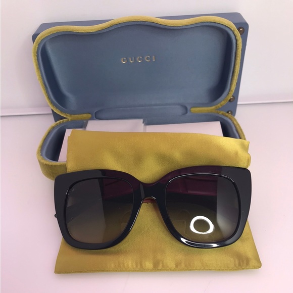 New - Gucci Web GG0163SN Cat-eye Sunglasses - Picture 12 of 12